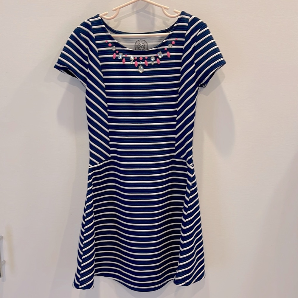 SO Authentic Heritage navy and white skater dress, size 10